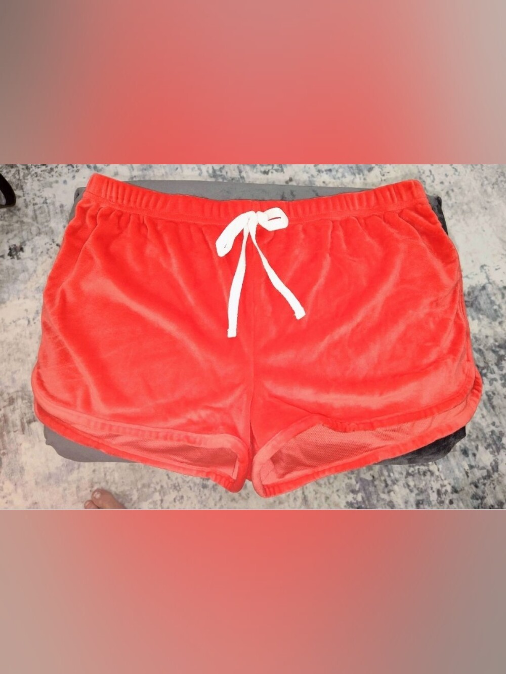 Aerie Athletic Velour Feel Shorts in Orange Size Medium